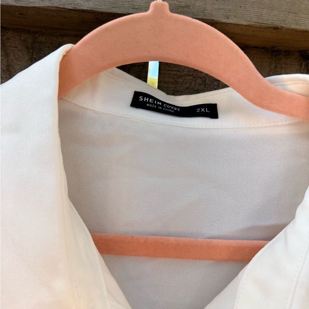 Shein White Embroidered Shirt - Picture 2 of 5